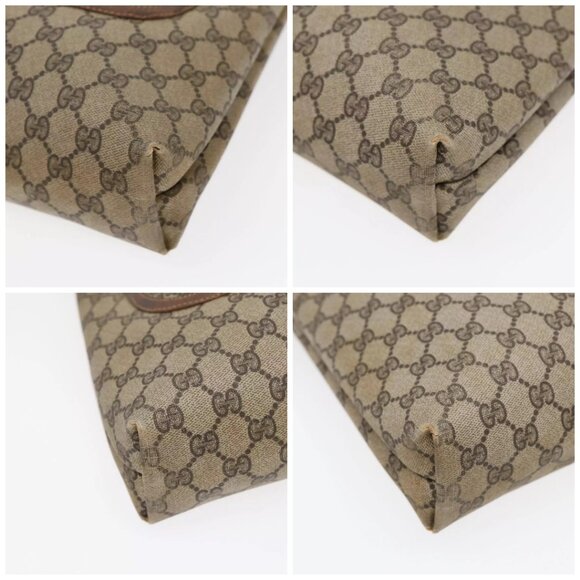 GUCCI GG Supreme Web Sherry Line Tote Bag PVC Beige 001 080 494 Auth 89539 - Picture 14 of 16